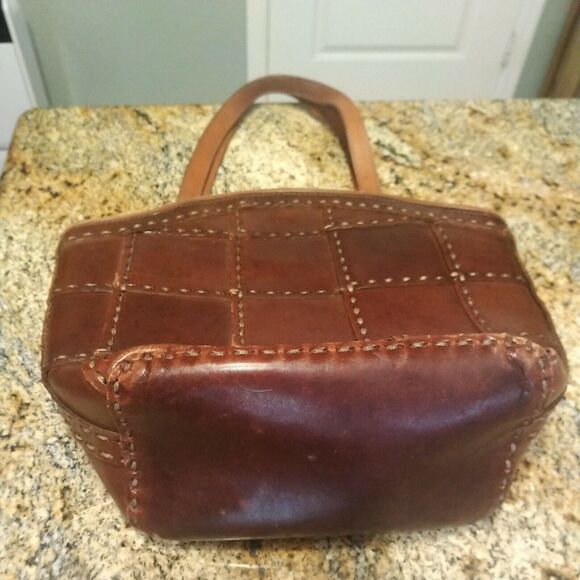 ELLEPI HAND BAG PURSE. Brown Leather Hand-made in Italy Nice - Picture 7 of 12